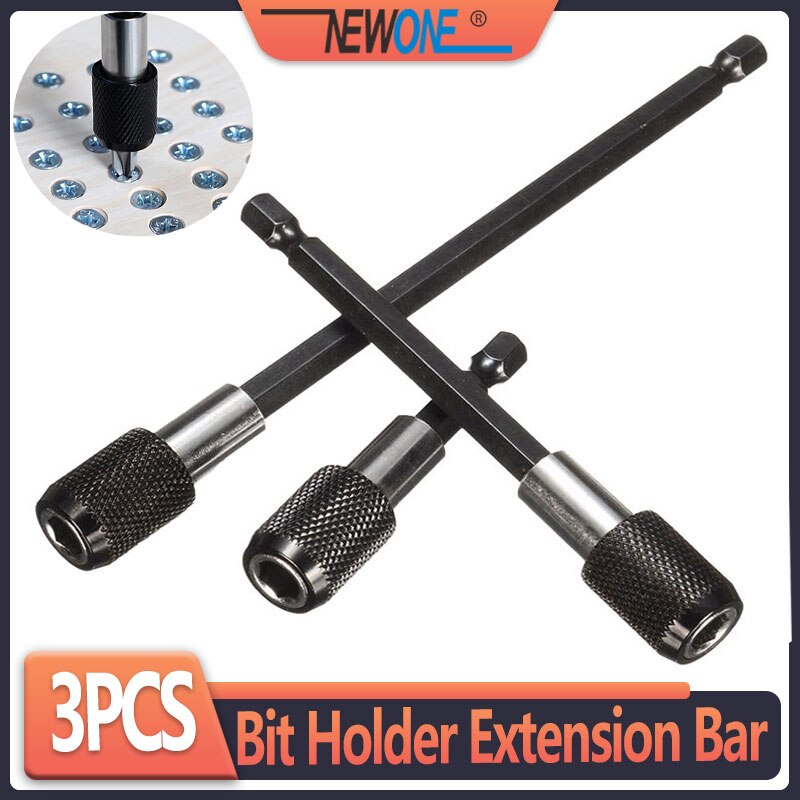 Tournevis à tige hexagonale de 1/4 pouces à dégagement rapide, porte-embout magnétique avec barre d'extension de collier réglable connecteur de 60mm 100mm 150mm