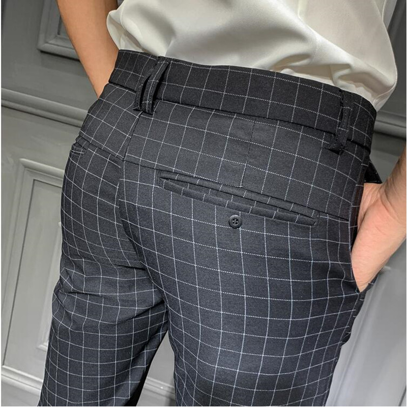 Vårbukser herre business casual straight dress bukser kjole herrebukser slim fit fritidsbukser grå svart
