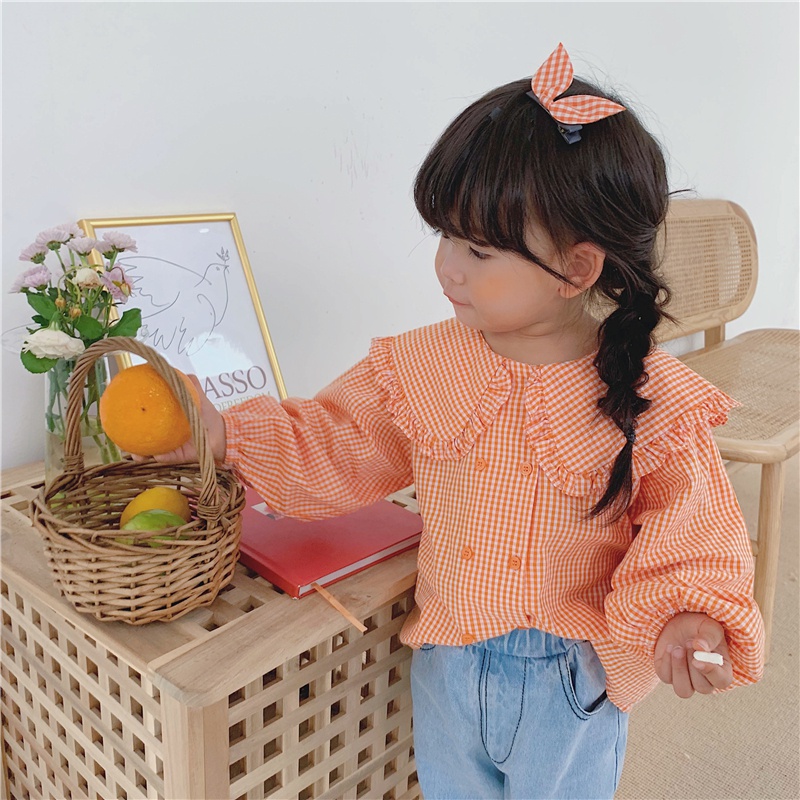 Herfst babymeisjes shirts schattige lange mouwen strepen print shirts kindertopjes shirts casual meisjes katoenen blouse 2-8y