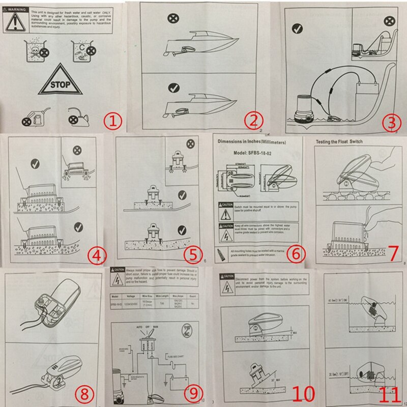 Portable Marine Water Level Float Switch Ignition Protection for Bilge Pump 12V-24V Leakproof on Off Controller
