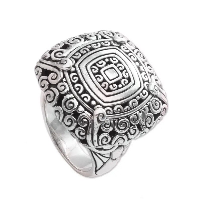 FDLK Retro Style Women Ring Zinc Alloy To Create A Palace Pattern Ring Wedding Party Jewelry