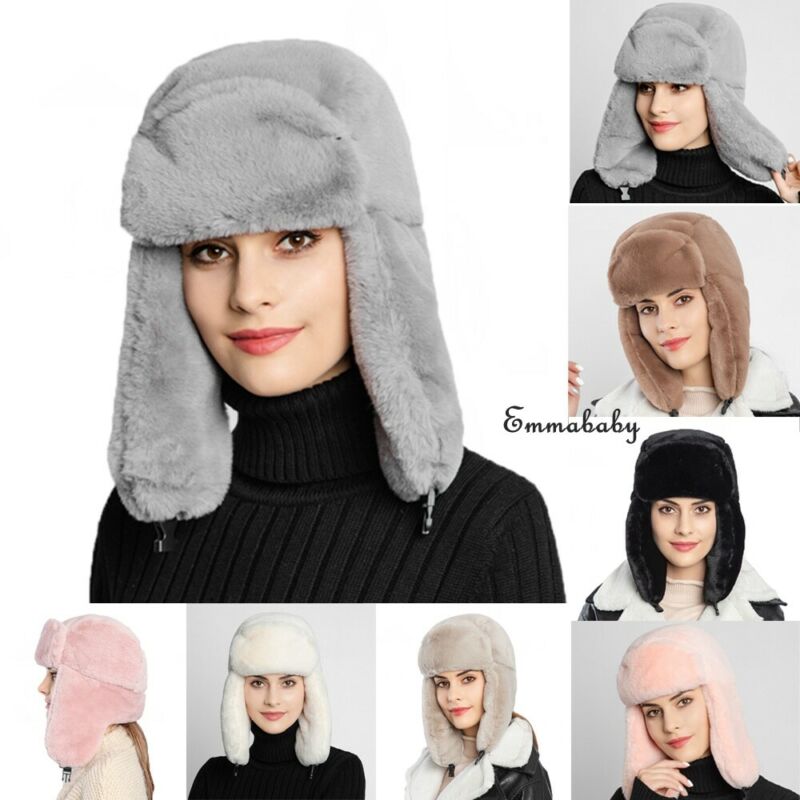 Le donne Russe di Spessore Soffice Pelliccia DEL FAUX fascia Cappello di Inverno Dello Scaldino dell'orecchio Sci Esterno Inverno Caldo Caldo di Cappelli invernali e con pelliccia