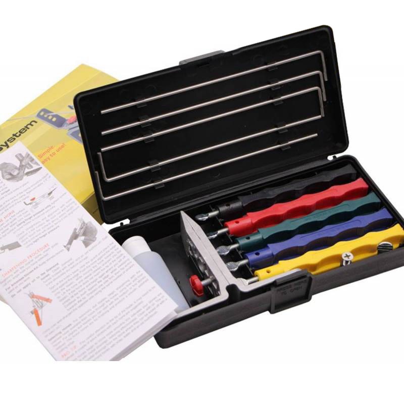 4pcs Whetstone Steel Edge Wicked Lansky Sharpening System Newest Fix Angle Sharpener Portable Kitchen Sharpening Tool Set
