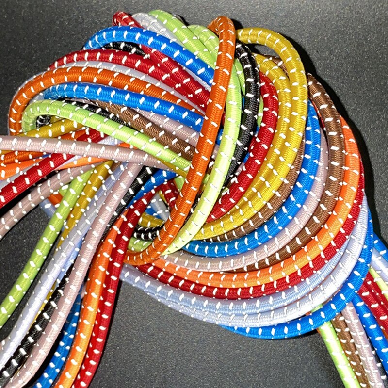 Cuerda Elástica reflectante de látex de 3mm, banda elástica luminosa para mochila de montañismo, cinturón decorativo, accesorios de ropa DIY