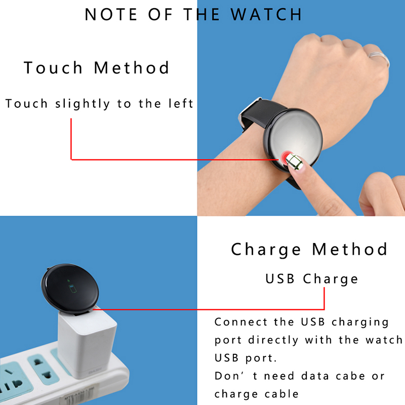 Smart Watch Fitness Tracker Men Women Blood Pressure Monitor Round Smartwatch Waterproof Sport Smart Wristband For Android Ios