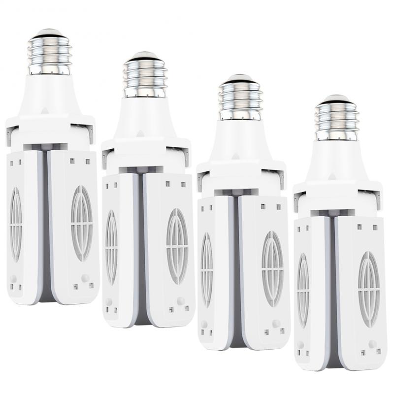 Trefoil Led Garage Lights IP65 Waterproof Versatile Energy Saving Lamp Super Bright Shop Ceiling Bulb 42LED Industrial Lighting: 4 pcs warm white