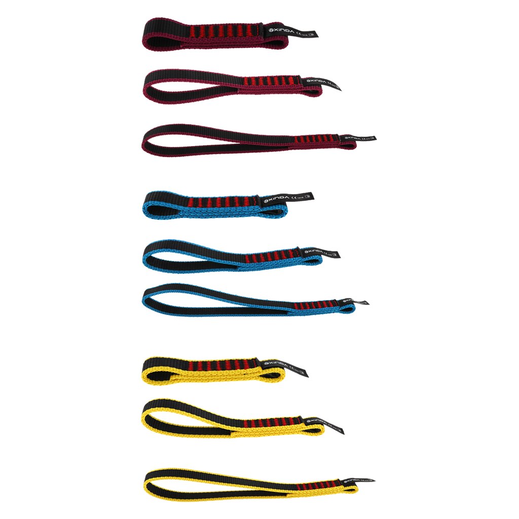 22KN Rock Climbing Quick Draw Nylon Open Sling Mountaineering Carabiner Hardware Webbing Strap Lanyard