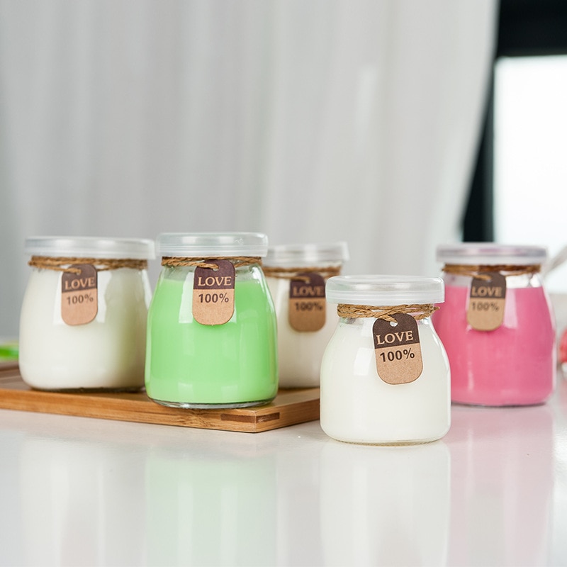 1 PC 100ML/200ML deseando la botella de miel yogur frasco de vidrio para pudin minibotella leche y jalea molde contenedor de almacenamiento de alimentos