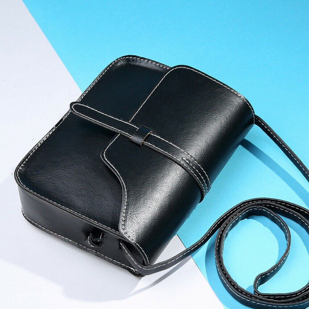 Mini sac à bandoulière en cuir PU jaune pour femmes, petits sacs à bandoulière pour filles, bourse pour téléphone: Black