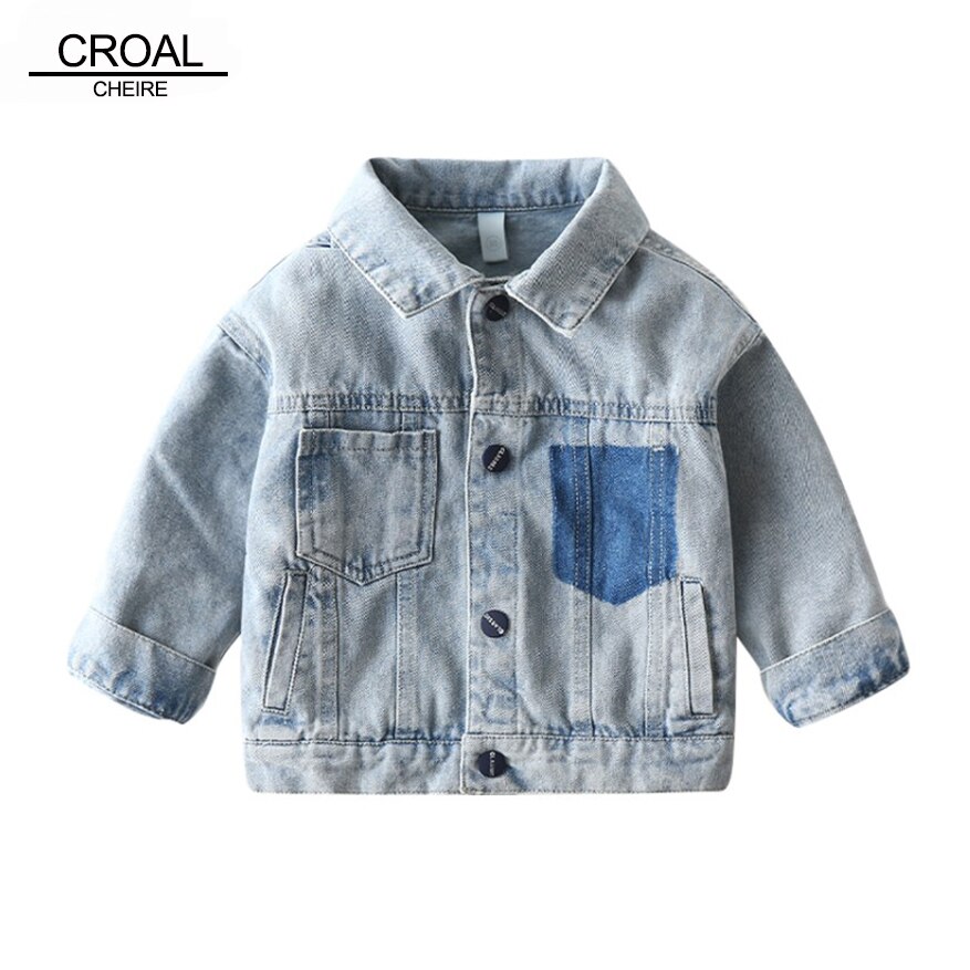 CROAL CHERIE chaqueta de otoño primavera para niños, ropa de abrigo para niños, rompevientos, prendas de vestir de letra, chaqueta vaquera para niños, rompevientos activo