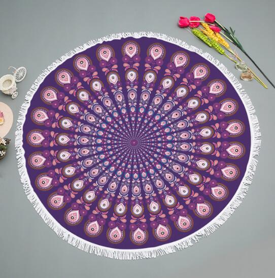 Paisley Strand Deken Boho Bohemian Ronde Mandala Zand Proof Grote Microfiber Strand Deken Handdoek Indiase Toalha De Praia Redonda: 1