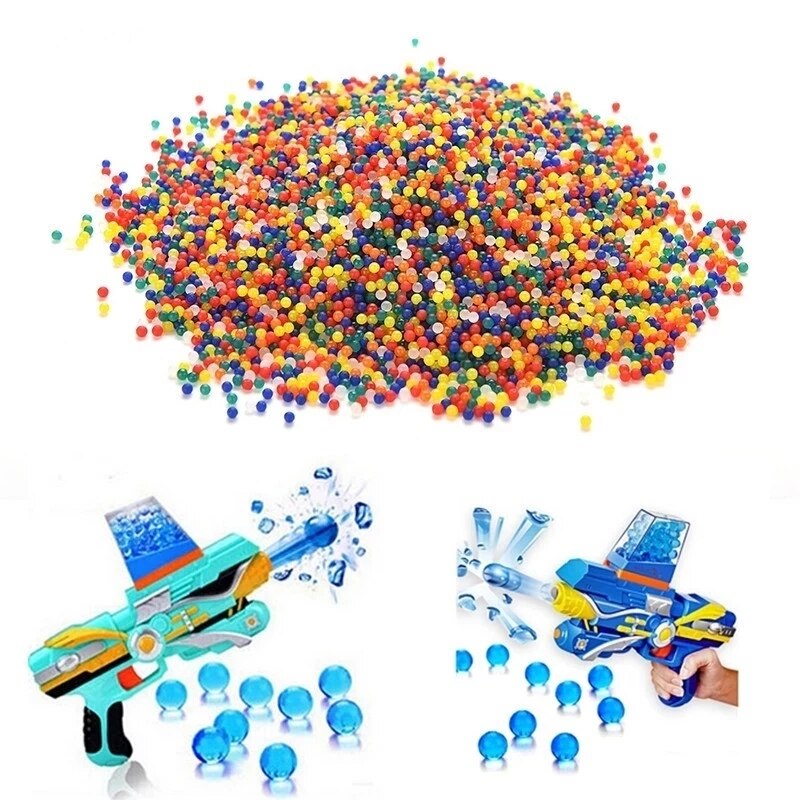 4@# Shooting Supplies Color Water Absorption Beads Bullet Non Toxic and Tasteless, Clean Environmental Protection 100/500Pcs/bag