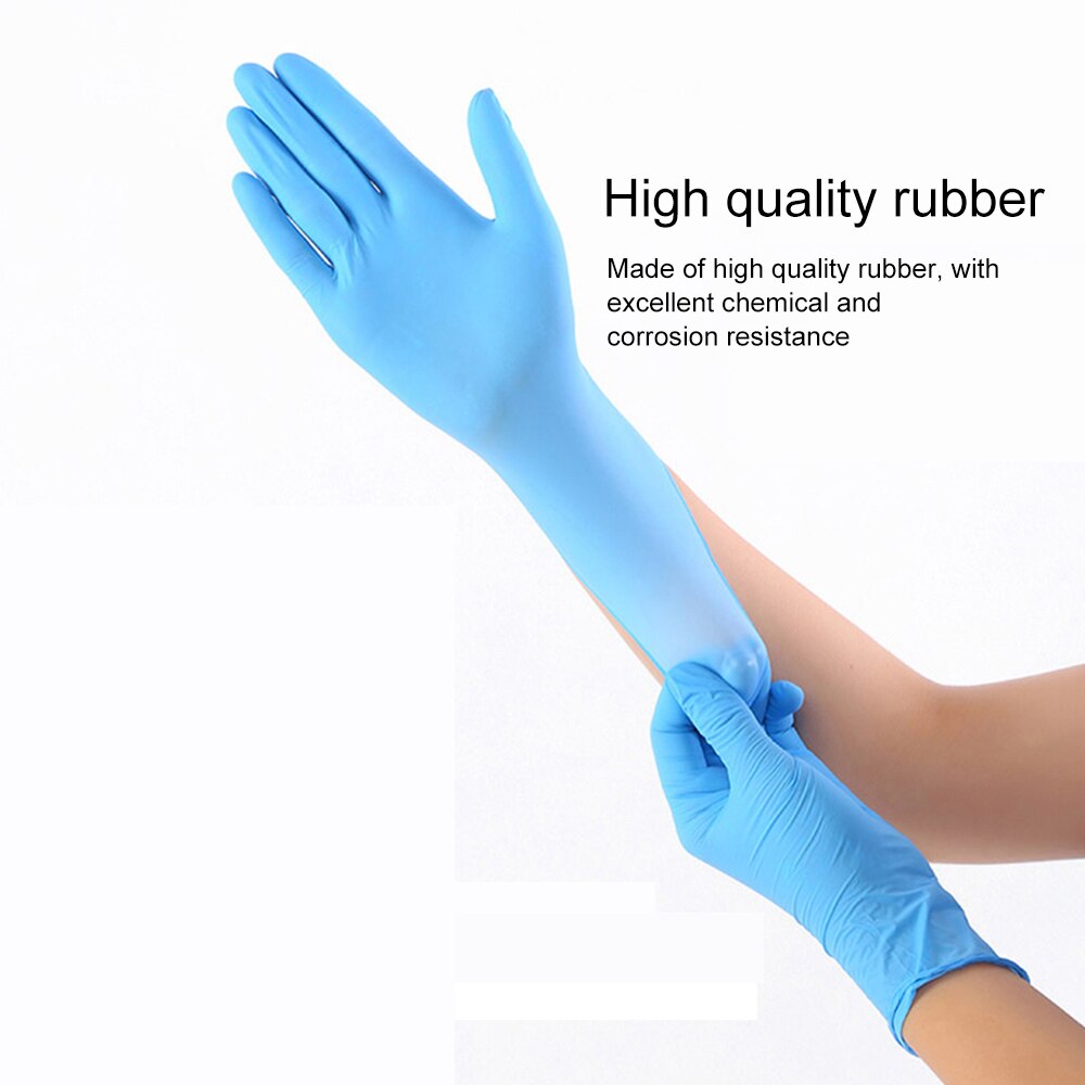 100 stk/æske engangs-nbr handsker rengøring vask engangs mekaniker handsker nitril laboratorie nail art antistatiske handsker