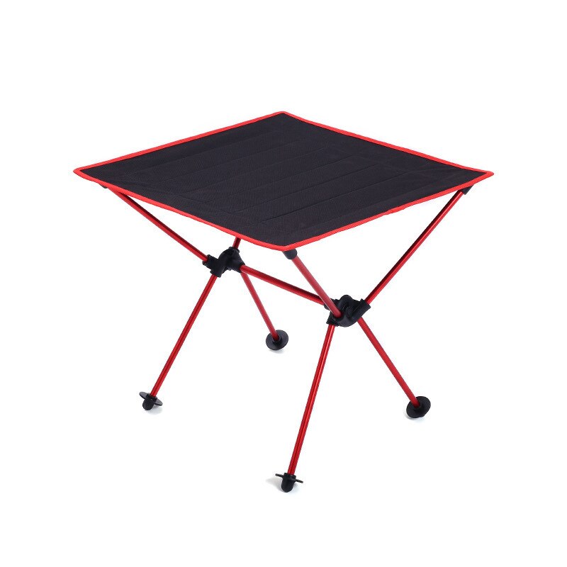 Bærbart oxford klud campingbord letvægts sammenfoldeligt stabilt mesas plegables udendørs rejser vandreture picnic bbq foldebord: Rød