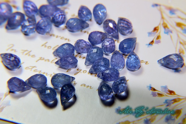 En stk løse perler tanzanite dråbe facetteret 7-8mm til gør-det-selv smykker fremstilling af fppj perler natur ædelsten