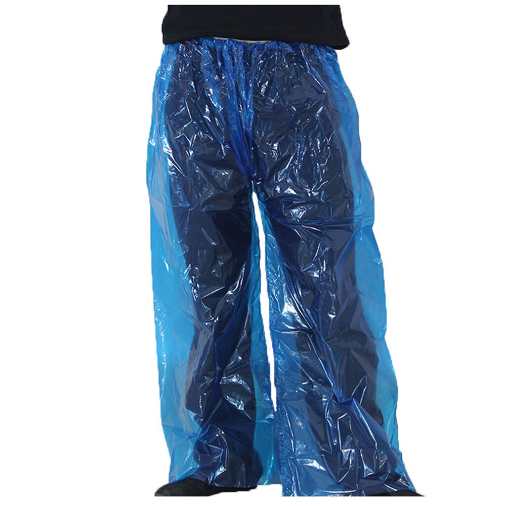 Rain Pants Waterproof 1PC Raincoats Transparent Disposable Rain-Proof Pants Portable Outdoor Travel Cycling Bike Rainwear Z0331: Blue