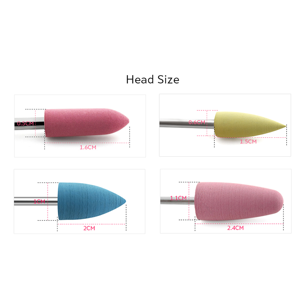 Rubber Nail Drill Bit Milling Cutter Silicone Polishing Buffer Polisher Grinder Cuticle Electric Nail Files Pedicure Manicure