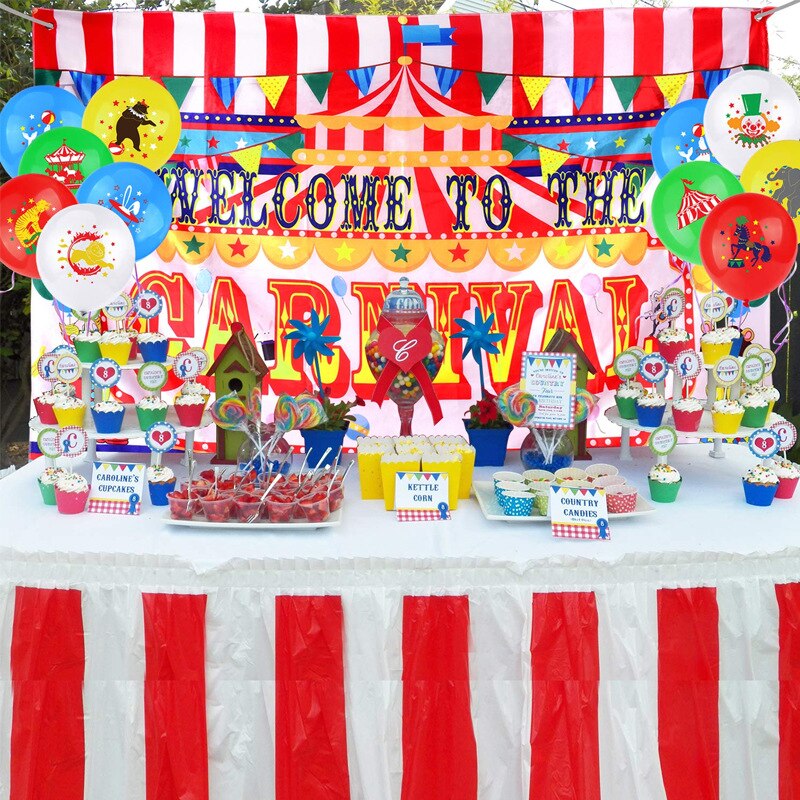 10pcs Carnival Circus Animals Balloons 12 Inch Latex Balloons Party Balloons Clown Decorations for Kids Adults Carnival Party