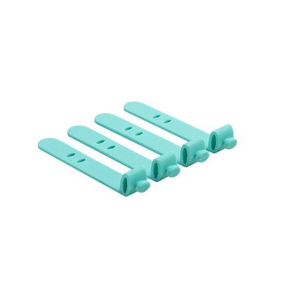 4 stk simpel silikone tape strop opruller øre mekanisme opbevaringslinje multifunktion modtage taske clips datakabel omsnøringstape: Grøn
