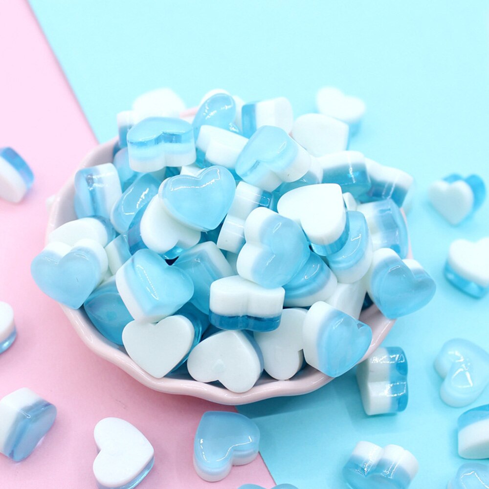 10 sztuk tęcza galaretka kocham serce wata cukrowa plastikowa symulacja cukierki plastikowe akcesoria DIY artystyczna zabawka biżuteria akcesoria