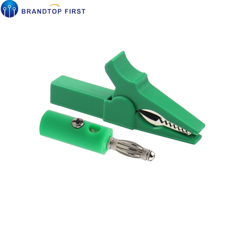 55Mm Alligator Clip + Banaanstekker, Test Probe Met 4Mm Banaan Plug Kabel Clips: green