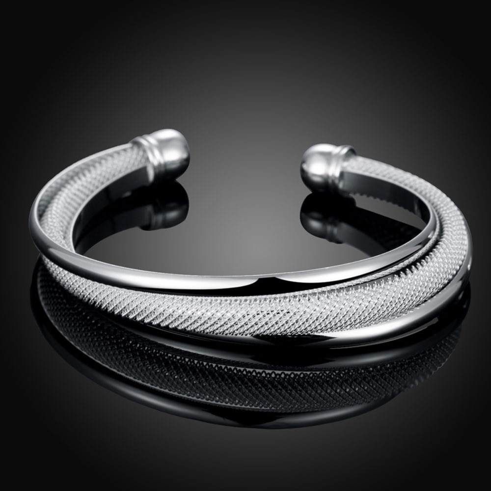 B019 enkle fabrikk sølv armbånd smykker sølv farge smykker søte kvinner klassisk armbånd