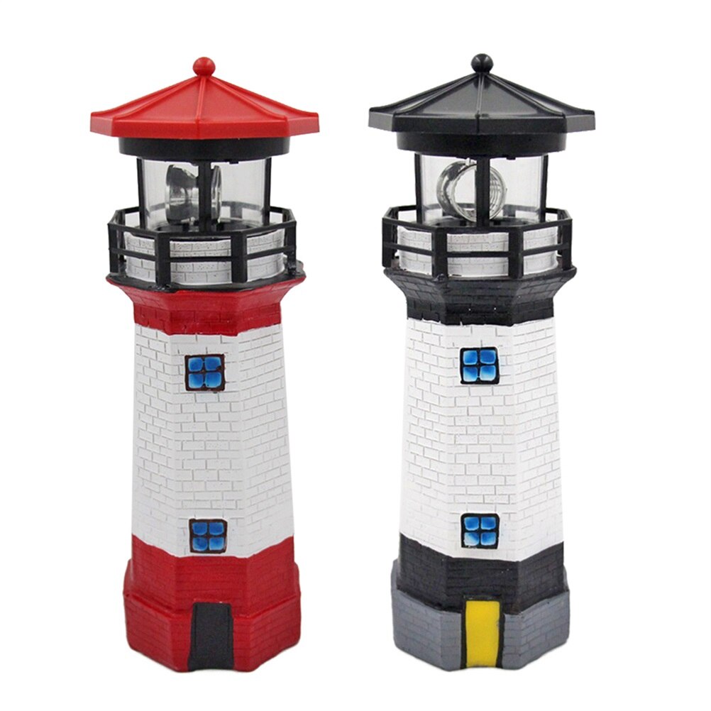 LED Rotating Lighthouse Light Landscape Light Waterproof Outdoor Solar Light Decorative Lamp Ornament For Garden Yard Solar Lamp