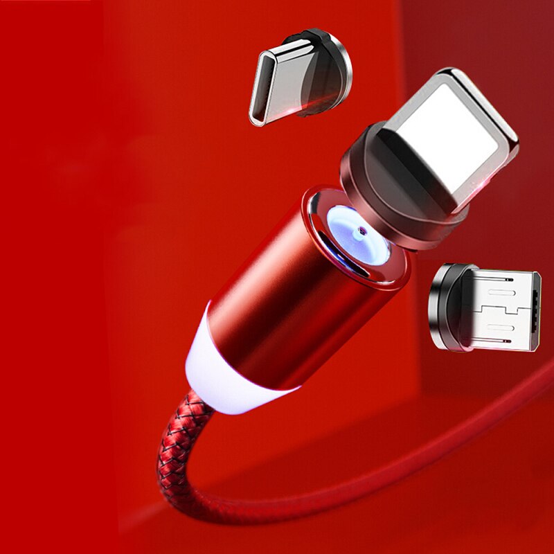 3 In 1 Magnetische Micro Usb Kabel Voor Iphone Samsung Android Snel Opladen Magneet Charger Usb Type C Kabel Mobiele telefoon Draad Koord