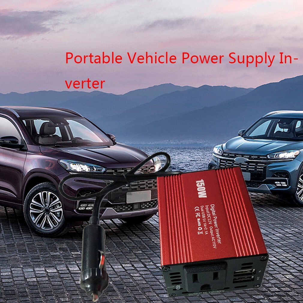 150W Car Inverter Charger Dc12 To Ac110/220V Dual Usb Output 3.1A Power Converter