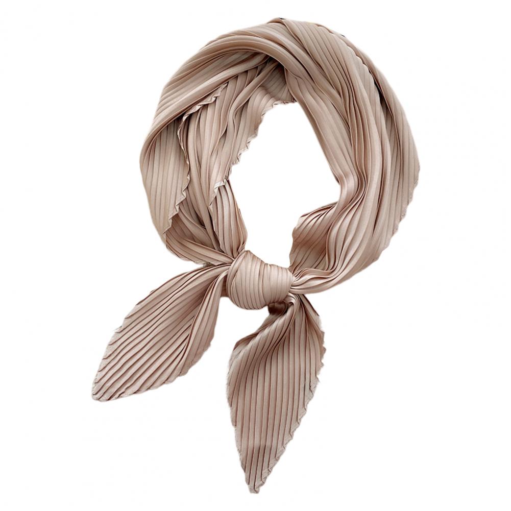 Super doux Chic mince froissé écharpe cou porter tempérament femme écharpe plissée pour l'extérieur: Café