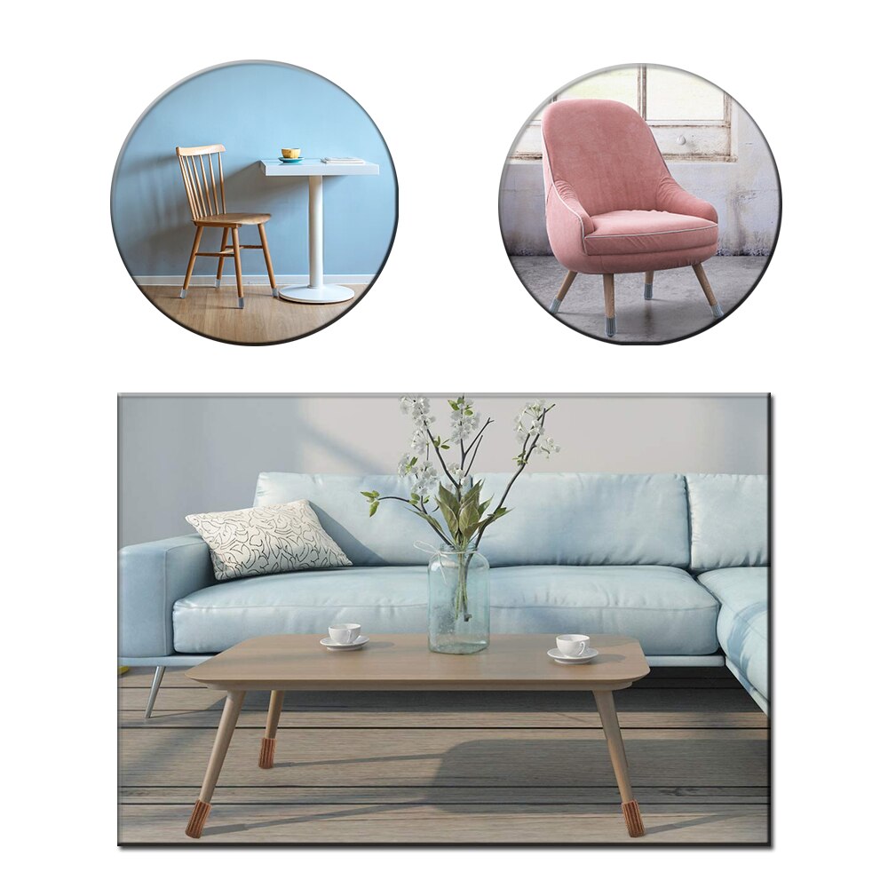 Knitted Table foot Cover Non-slip Chair Foot Cushion Floor Protectors For chair legs with a foot circumference of 2.76-6.69 inch