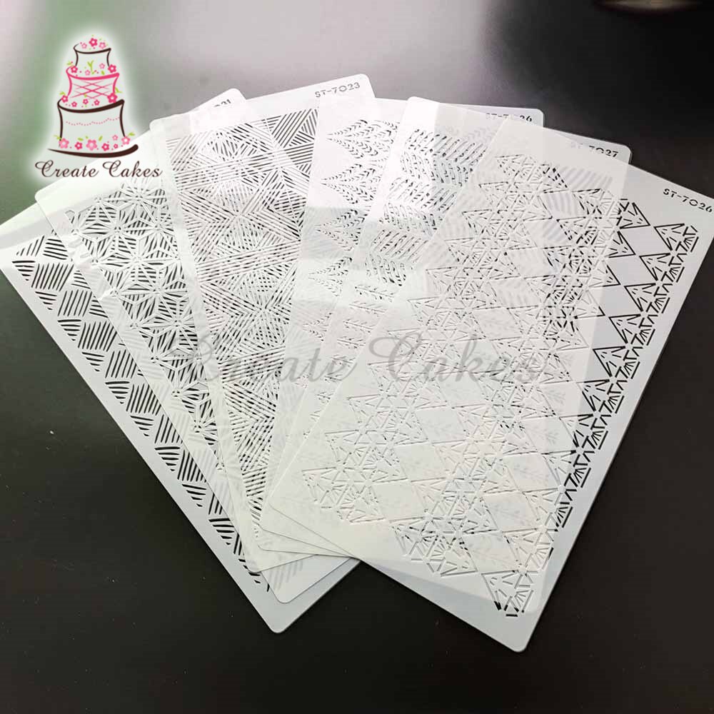 Pochoir en plastique pour gâteau de mariage, fleur, côté dentelle, bricolage, dessin, forme, outil de décoration