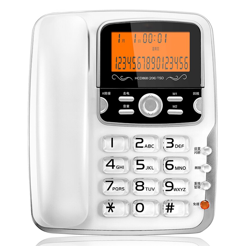 Vaste Telefoon Vaste Met Groot Scherm Flip, Backlight, Auto Ip, Doorverbinden, desktop Telefoon Voor Kantoor Thuis, Goud, Wit