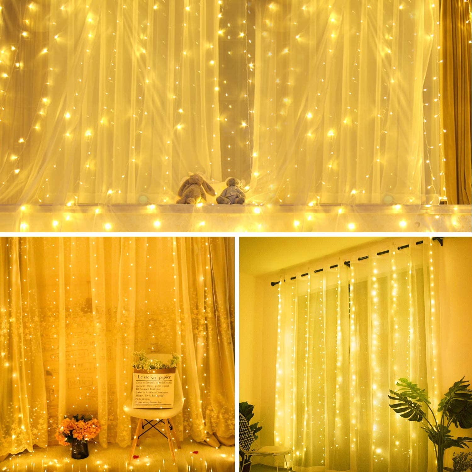 100/300 Leds LED Fenster Vorhang Schnur Licht Dimmbare USB DC5V 8 Modi für Hochzeit Heimat Garten Schlafzimmer Zauberstab Dekorationen