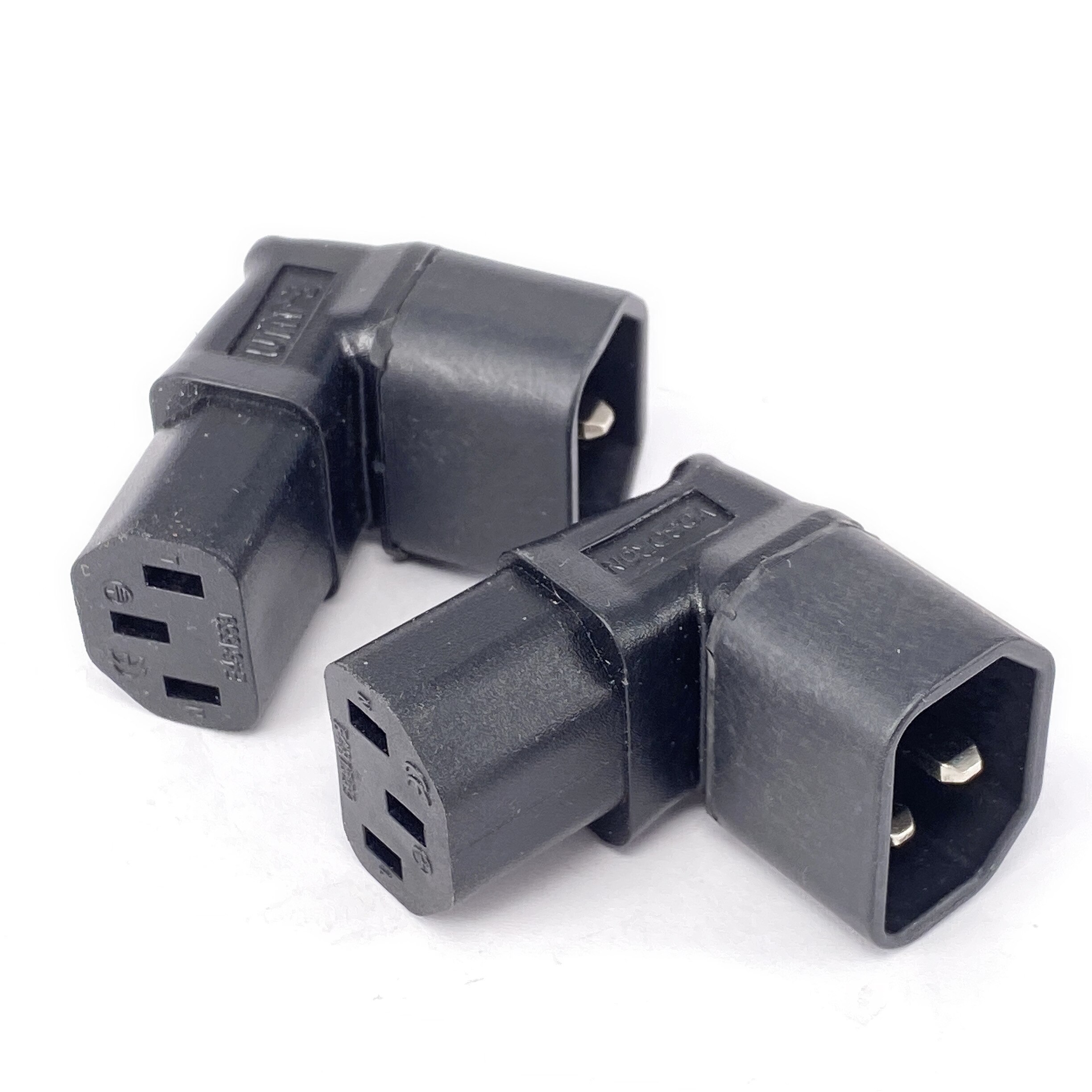 IEC 320 C13 to C14 AC Plug Converter, C14 to C13 Up/Down Angle Power Adapter Plug, 3Pin Female to Male 10A 250V