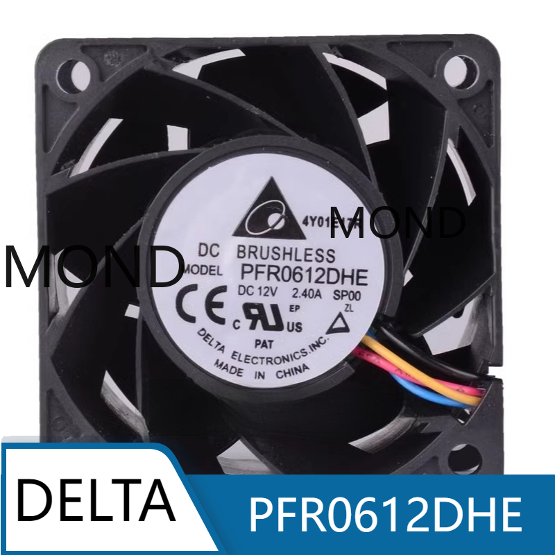 PFR0612DHE Delta Koelventilator DC12V 2.40A 6 CM 6038 60*60*38mm Hoge snelheid Gewelddadige CPU Server Koeler Fan Originele