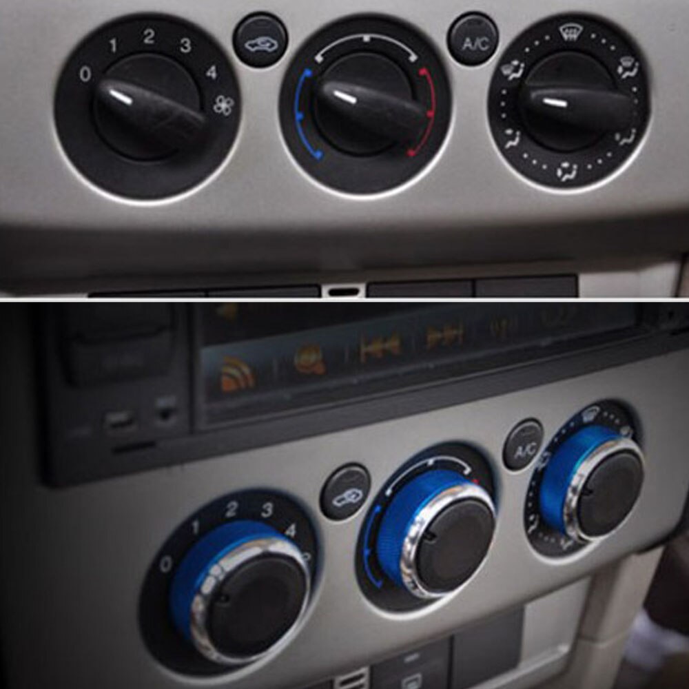 3 pièces/ensemble bouton de climatisation de voiture bouton de commande de chaleur bouton de commutation accessoires de voiture en alliage d'aluminium bouton ca pour Ford Focus