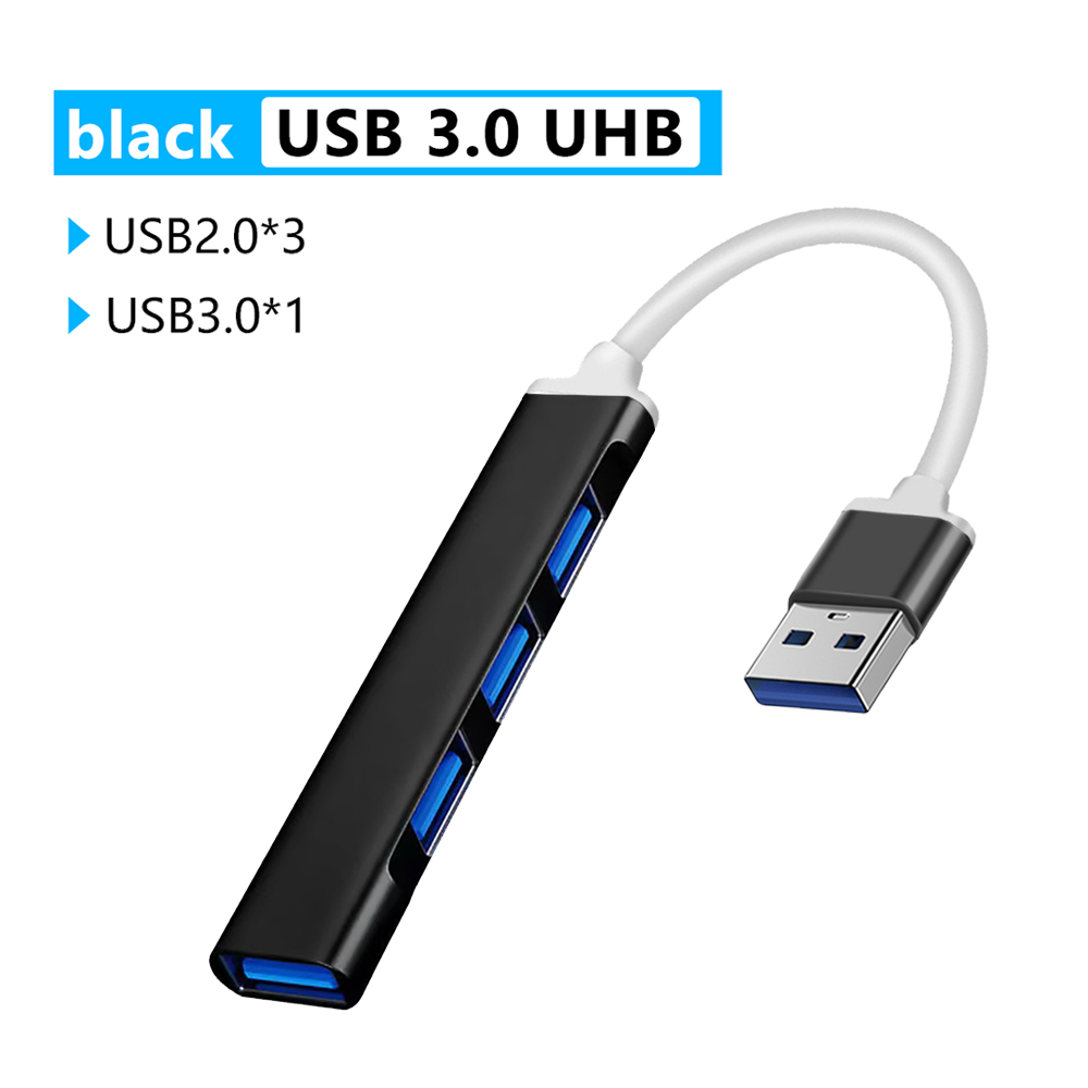 4 poorten USB 3.0 HUB USB Hubs USB Docking Stations USB 3.0 Splitter 5Gbps OTG Adapter Voor PC Laptop tablet Macbook Accessoires: Zilver
