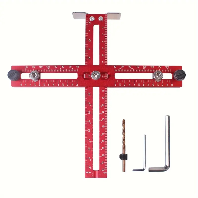 Plantilla de hardware para gabinete, plantilla de manija de gabinete ajustable, localizador de punzón, guía de taladro para perillas, manijas, instalación de gabinete con cajones: Default Title