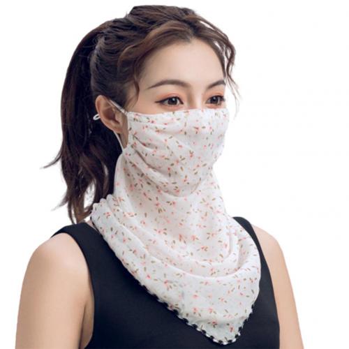 Rose Flower Women Summer Chiffon Anti-UV Thin Veils Scarf Neck Face Cover Shawl: Pink Clove