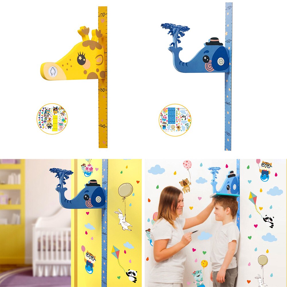 Animal Giraffe Hoogte Sticker 3D Muurstickers Groei Meter Kinderkamer Woonkamer Veranda Nursery Home Decor Afstandsmeter