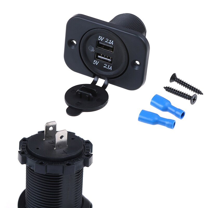 1 Pc 12V 5V Outlet 2.1A Dual 2 Usb-poort Oplader Sigarettenaansteker Splitter Voor Auto Auto Motorfiets vrachtwagen Boot Sigarettenaansteker Usb