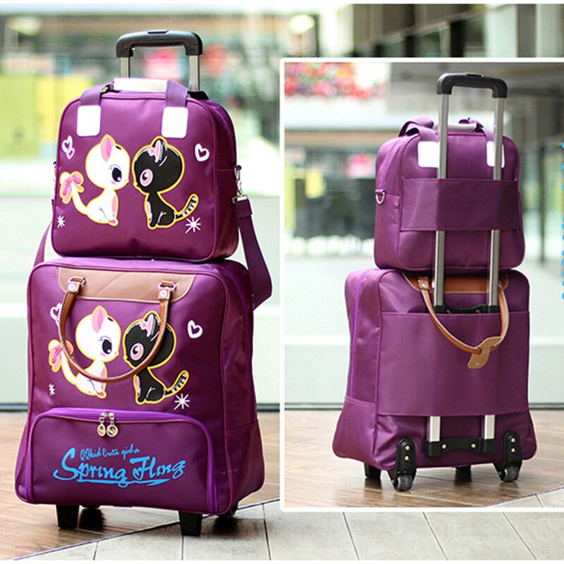 Women Trolley Luggage Rolling Suitcase Travel Hand Tie Rod Suit Casual Rolling Case Travel Bag Wheels Luggage Suitcase