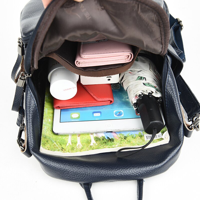 Backpack For Women Leather Bagpack Big Capacity Ladies Leisure Pack Black Ladies School Bag Pack