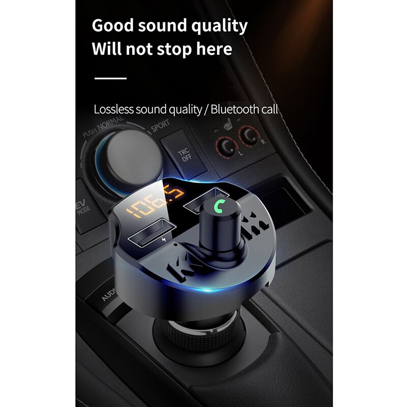 Bluetooth 5,1 coche MP3 reproductor Bluetooth sin pérdida de sonido Bluetooth transmisor FM cargador de coche Bluetooth