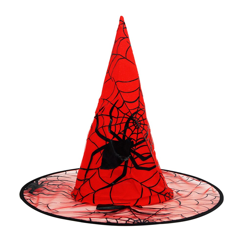 Halloween heks fest hatte, edderkop mønster hovedbeklædning cosplay foto rekvisitter fest forsyninger til børn og voksne: -en