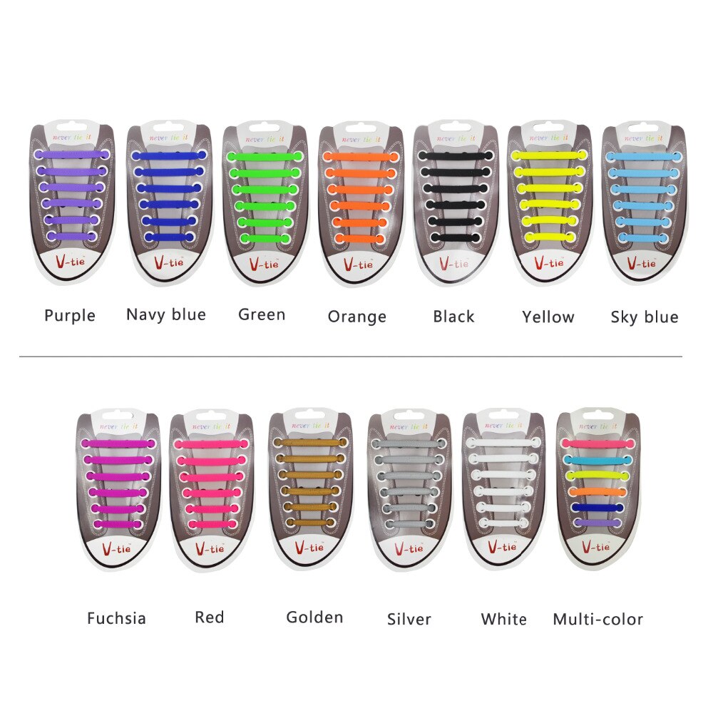 Cordones elásticos de silicona para niños, para primeros pasos, para zapatillas de deporte, impermeables, 1 juego/12 Uds.