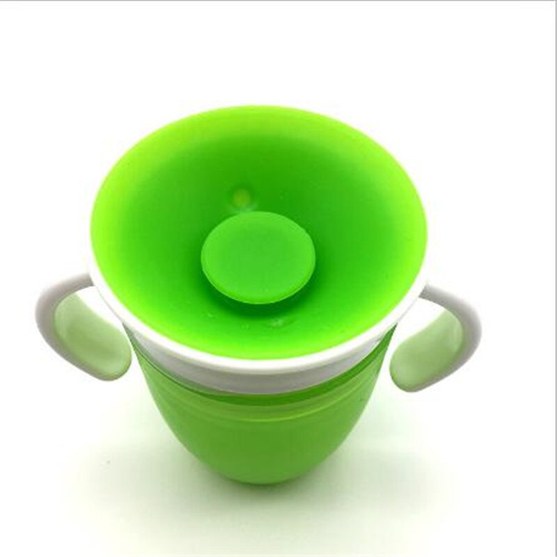 240ml vandkop 360 graders frit roterende baby læring drikke kopper med dobbelt håndtag flip lækagesikker spædbarn vand kopper flaske