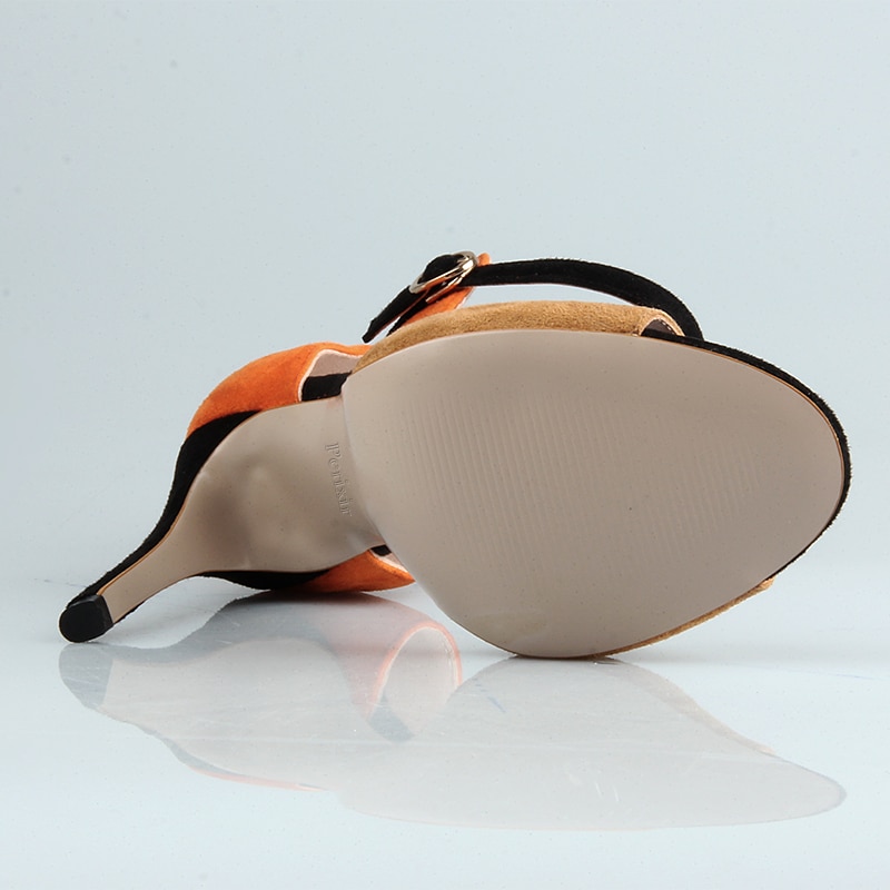Perixir kvinnor högklackade sandaler dam sommar sandaler spänne märke dam skor i lager orange sandaler kvinnor