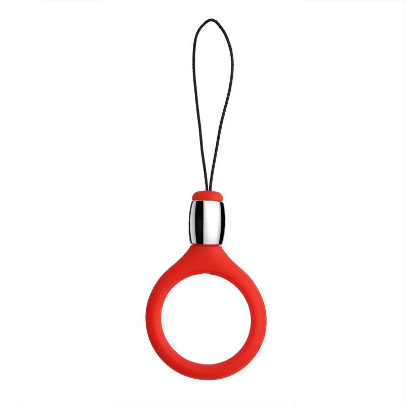 Universal Silicone Lanyard For Keys Phones Strap Keycord Lanyards Finger Rings Mobile Phone Accessories DIY Hang Rope Key Ring: red